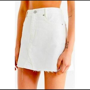 BDG Urban Outfitters Fitted White Denim Mini Skirt